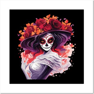 Skull Lady - Halloween Design Posters and Art